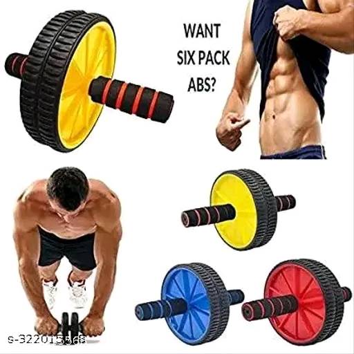 AB Roller Free Knee Mat and Anti-Slip Handles, Double and Storage Box. for Stomach Exercis