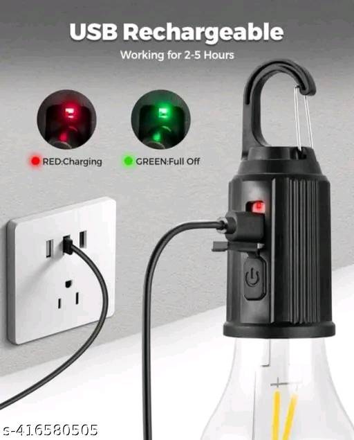 078 - 3 Modes LAMP USB Rechargeable Hanging Bulb With Clip Emergency Lamp