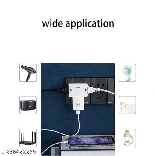067 - Rotate Plug EU Converter 3 in 1 Rotatable Outlet Extender 180 Degree Extension Plug