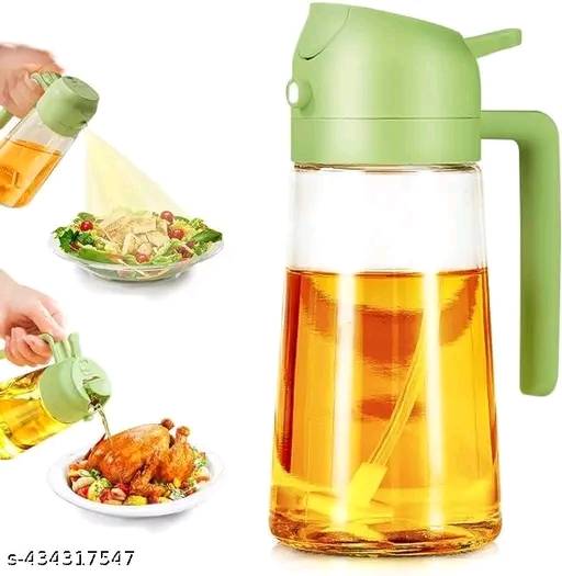 074 - 500ml 2 in 1 Olive Oil Sprayer and Oil Dispenser Bottle for Kitchen, Glass Oil Bottle