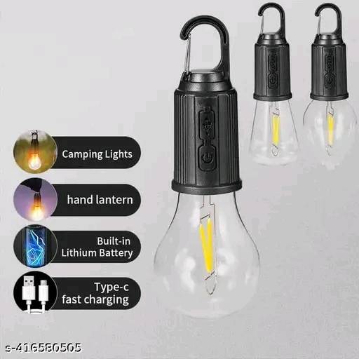 078 - 3 Modes LAMP USB Rechargeable Hanging Bulb With Clip Emergency Lamp