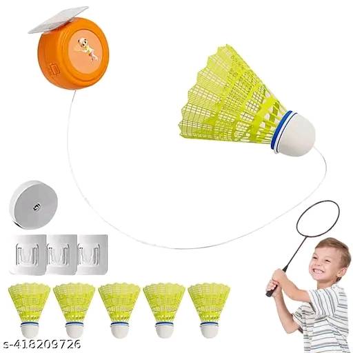 029 - Adjustable Indoor Badminton Training Unit for Kids and Adults Includes 6 Shuttlecocks