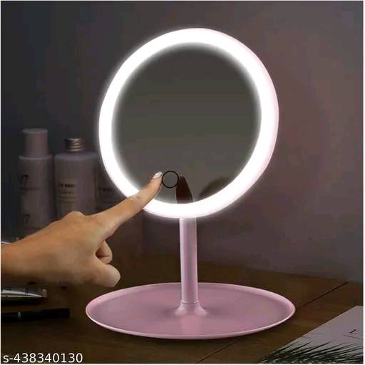 071 - Touch Screen LED Makeup Mirror with Storage Tray 180 Degree Adjustable Touch screen