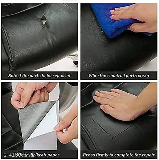 061 - Black Lather Adhesive Leather Repair Patch for Upholstery Leather Repair Tape,