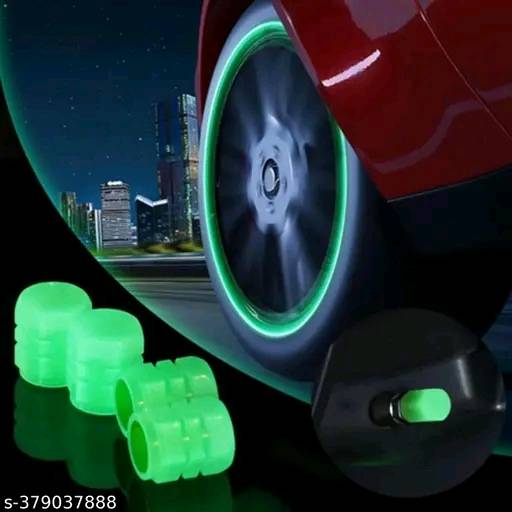 056 - 4 Pcs Car/Bike Tire Rim Air Valve Cap Radium Tyre Air Caps Cover Glow Radium Light