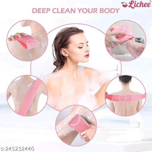 047 - Bahtroom Brushes Body Back Scrubber Belt Masseger Products Best Silicon Bath