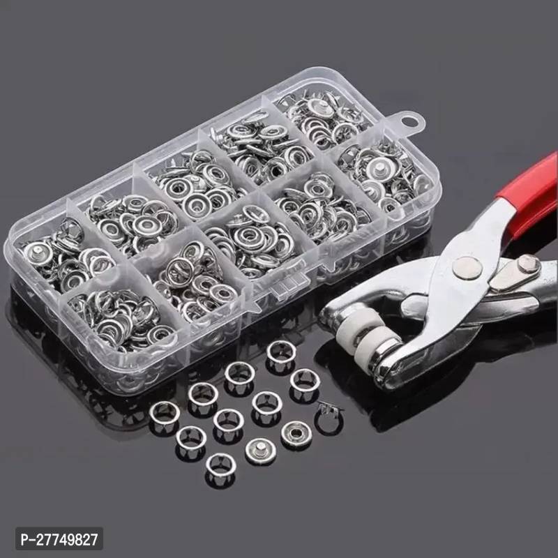 028 - *200PC Silver Button Thickened Snap Fasteners Kit