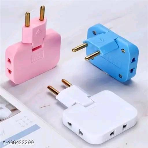 067 - Rotate Plug EU Converter 3 in 1 Rotatable Outlet Extender 180 Degree Extension Plug