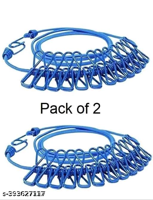 046 - Cloth Rope for Cloth Drying Rope with Hooks Rope for Drying Clothes Hanging Rope