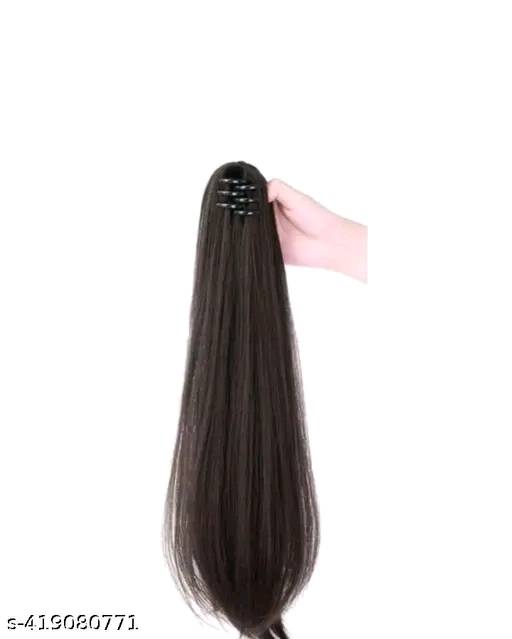 069 - 30" inch Long Hair Extension With clutcher Black Color Hair Extension Straight hair