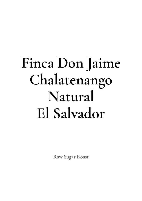 El Salvador | Finca Don Jaime