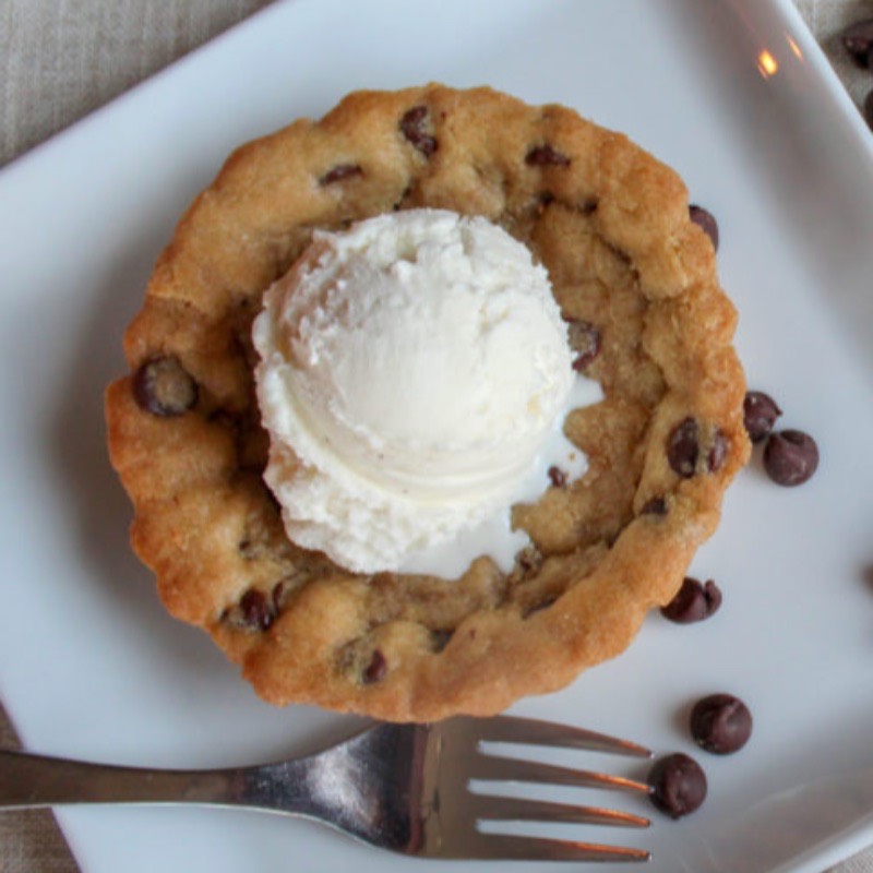 Chocolate Chip Cookie with Ice Cream