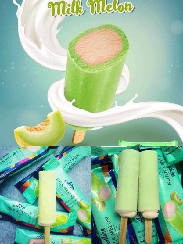 Kem aice dưa lưới - kem singapo