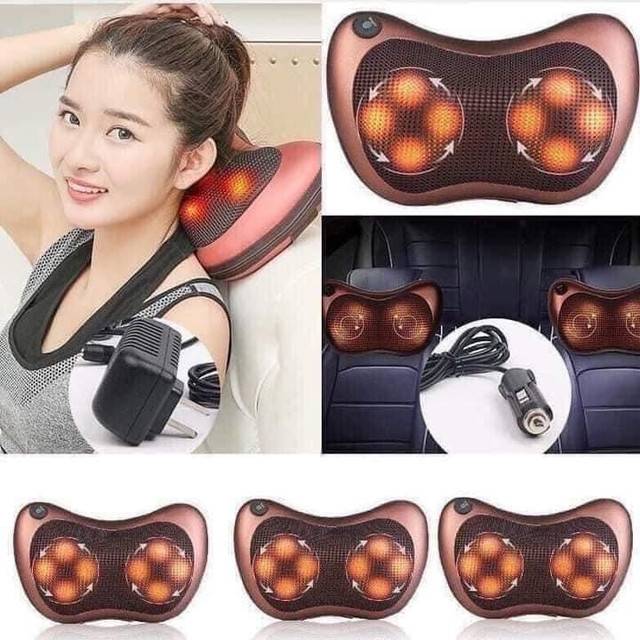 Gối massage hồng ngoại 8 bi