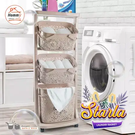 KERANJANG LAUNDRY SUSUSN 3 KERANJANG MULTIFUNGSI
