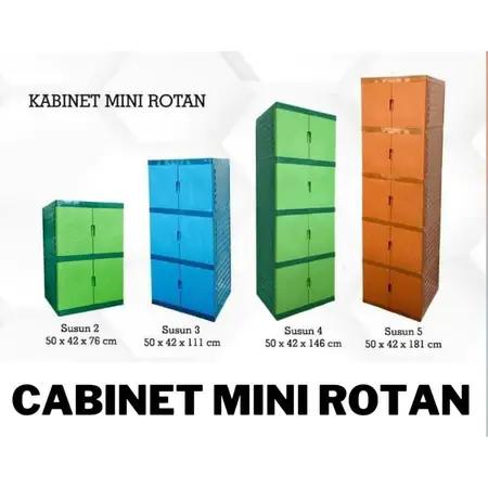 LEMARI CABINET MINI ROTAN SUSUN 4