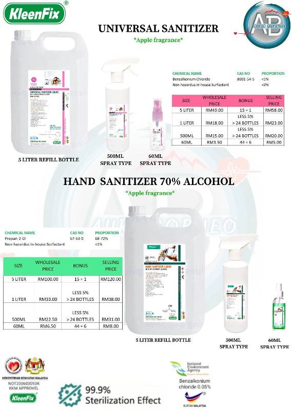 universal Hand sanitizer 1 litre