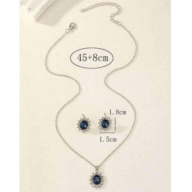 Conjunto de Joyería con Gemas Azules