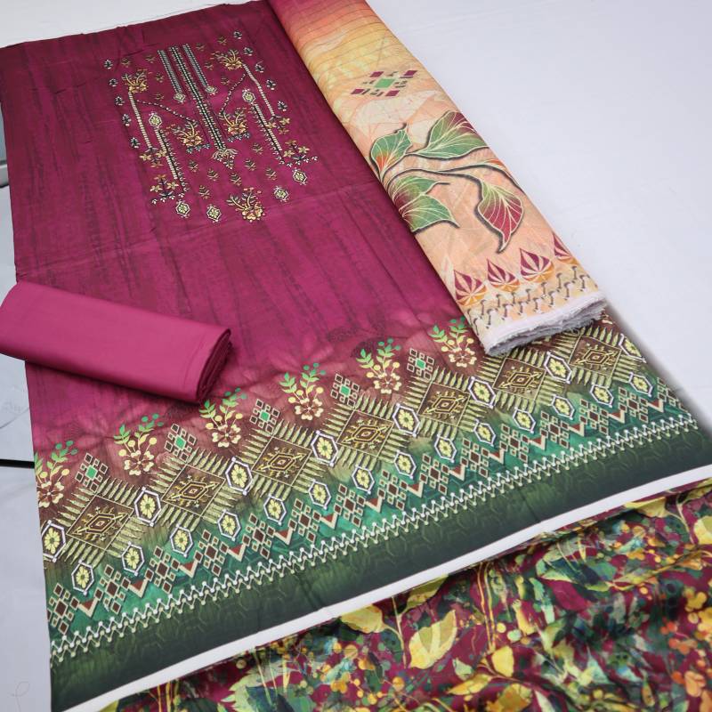 Staple Linen Embroidered Suit (1397-010) Fatima's Collection