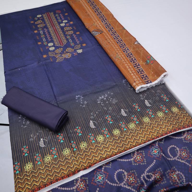 Staple Linen Embroidered Suit (1397-008) Fatima's Collection