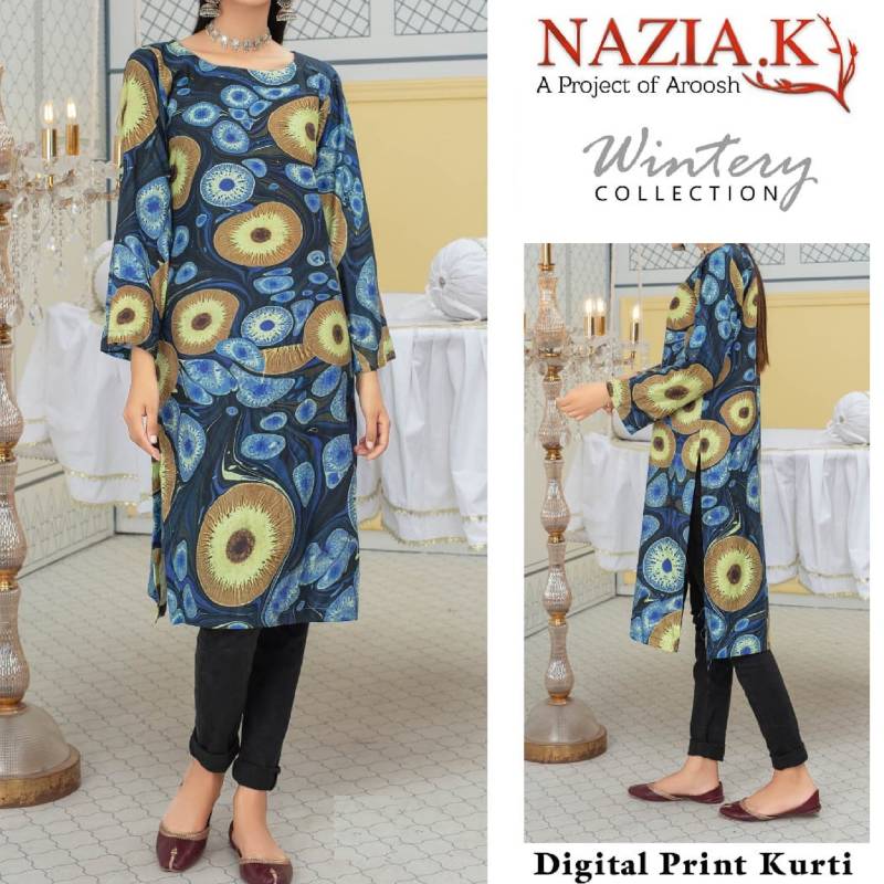 Nazia K Winter Sattan Crystal Kurti 007