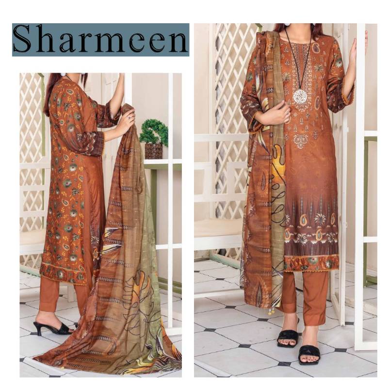 Staple Linen Embroidered Suit (1397-001) Fatima's Collection