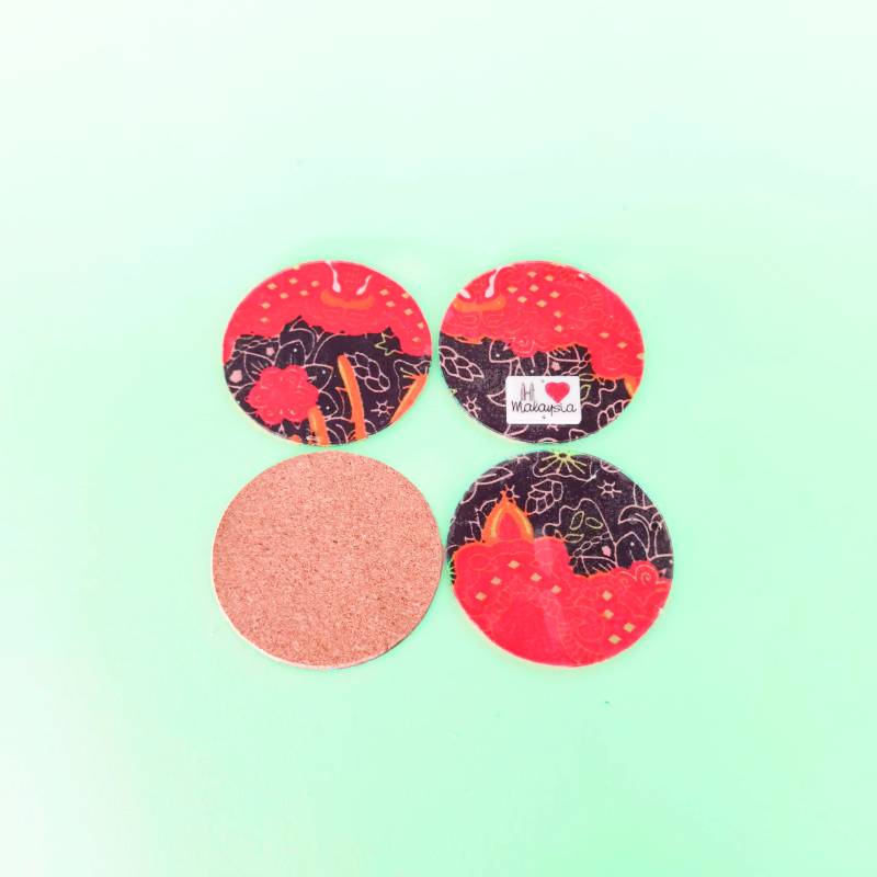 Coasters 1 (Acrylic, Cork,Set of 4 )