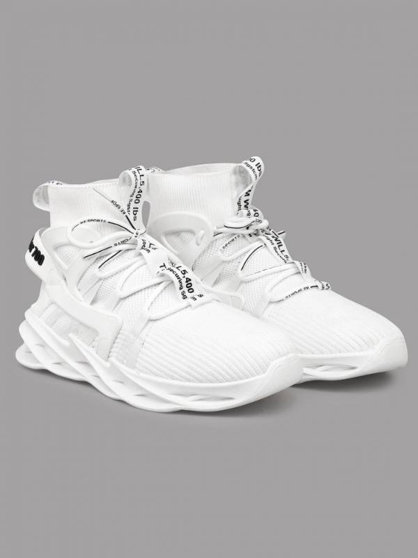 RapidBox Men's White Casual Sneakers