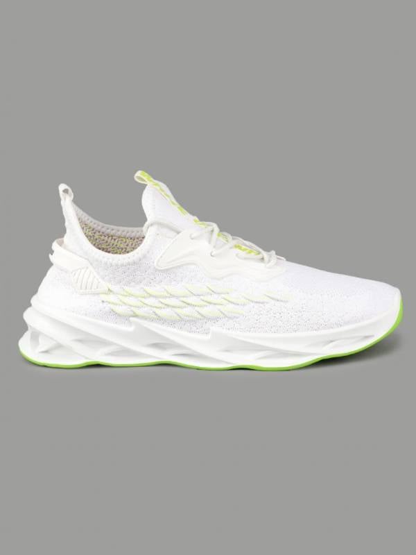 RapidBox Men White-Green Sneakers