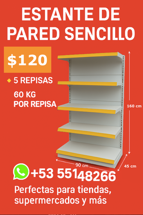 ESTANTE DE PARED (160 cm) 5 Repisas