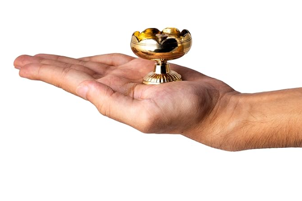 Pure Brass Handcrafted Diya for Pooja Oil Lamp Diya (Height 4 cm)