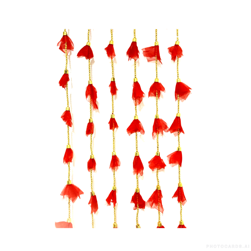 Net Tassels (Red) for Decoration -5 Pcs Diwali Decoration Items for Home Decor, Navratri Decoration Items for Home, Tassel Garland Wall Hangings Decorative Items, Latkan for Home Decoration