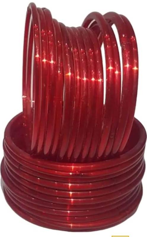 Traditional Red Plain Glass Bangles for Women & Girls (pack of 24)