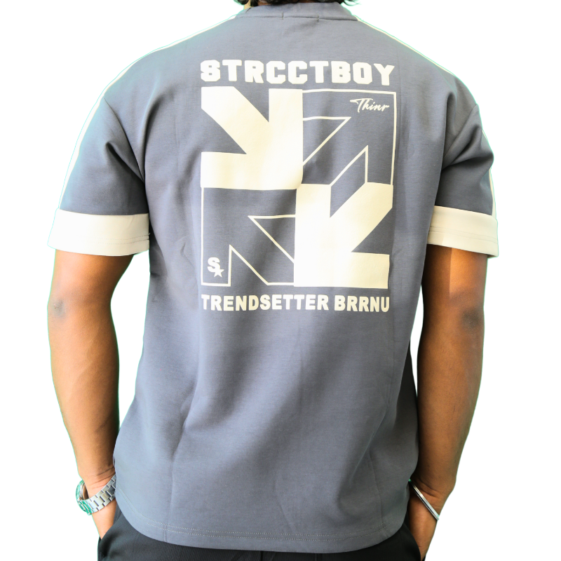 New stylish Men Cautious Inscription Round Neck