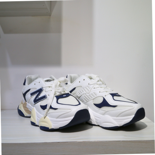 Sleek and Affordable men white and blue sneakers
