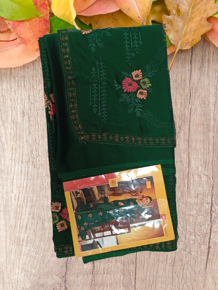 RG Pure Shipon embroidery work Saree-RNS016