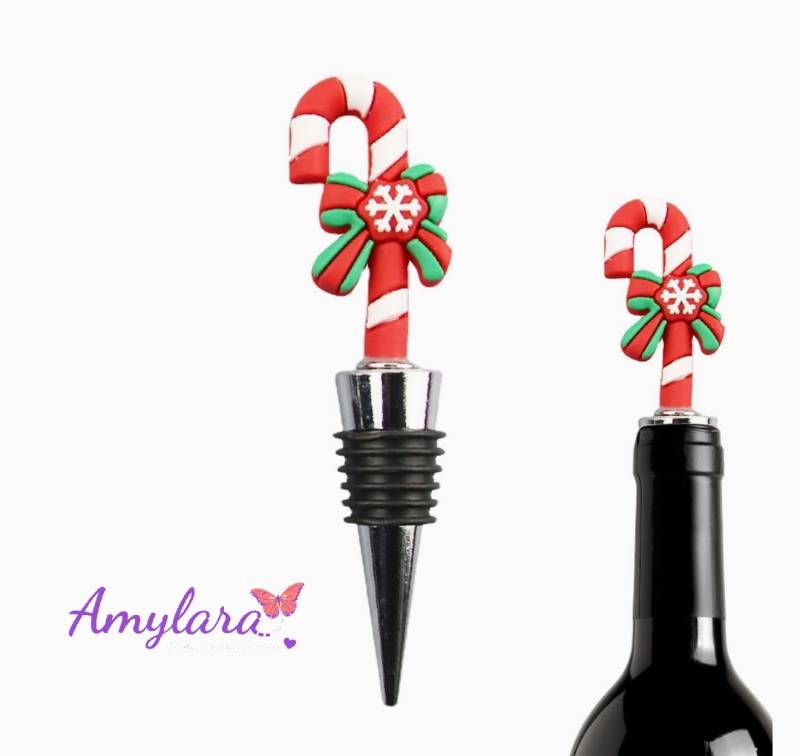 Tapón de Botella - Bastón Navideño 3D