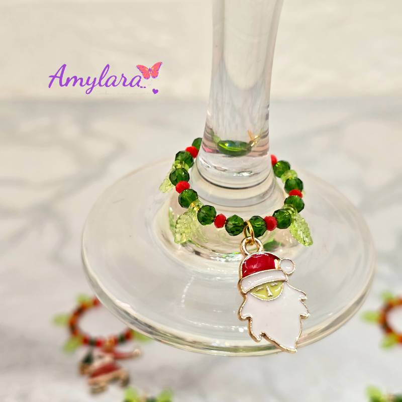 Charms de copas - Navidad dorada (Modelo B)