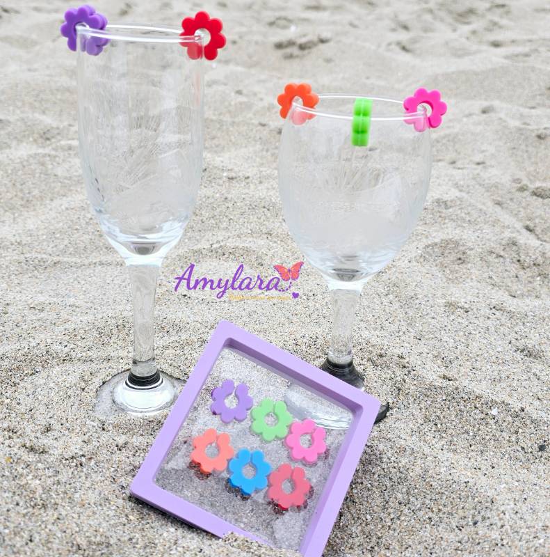 Marcador de Copas y Vasos - Flor 2D (x6)