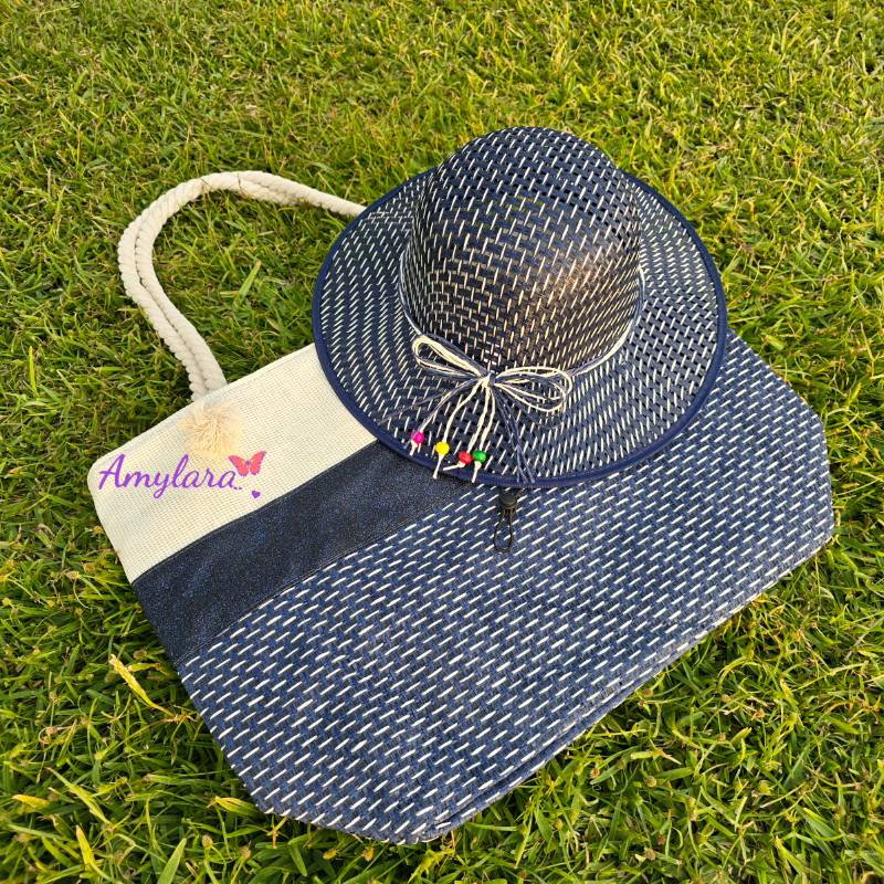Bolso y sombrero playero