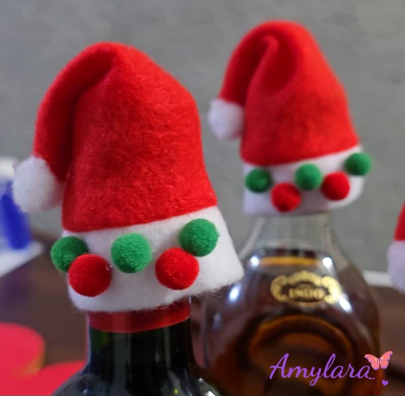 Gorritos navideños para botellas Puntitos (x5)