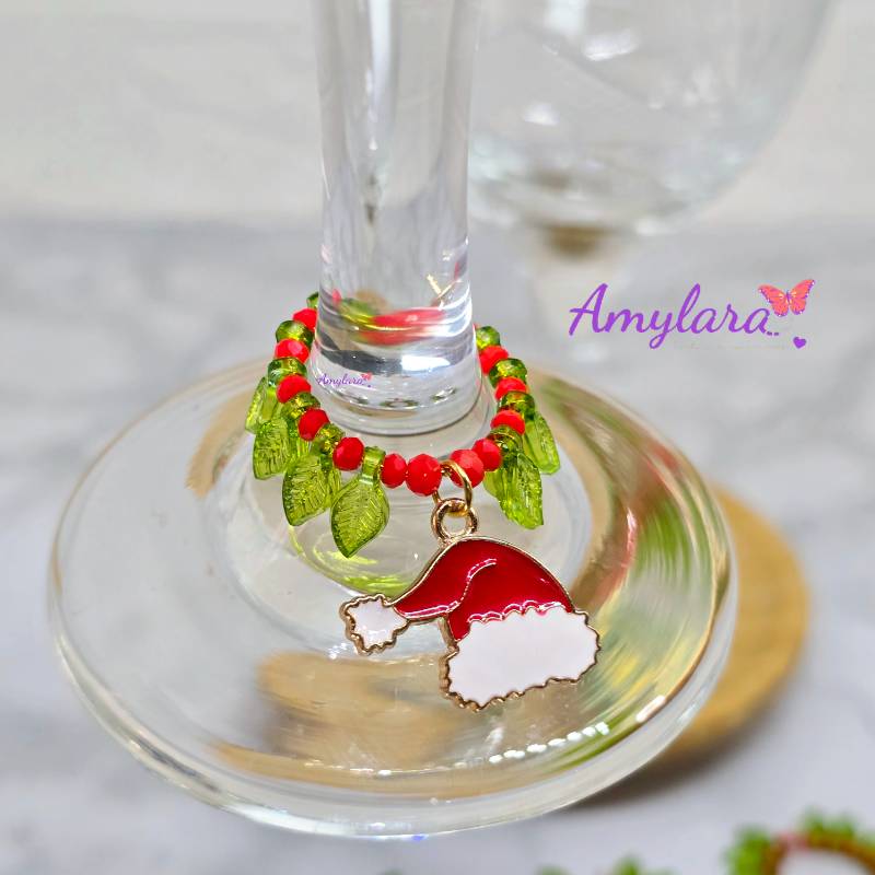 Charms de copas - Navidad dorada (Modelo D)