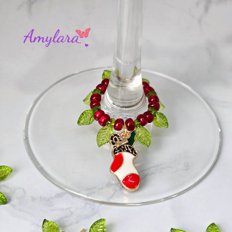 Charms de copas - Navidad dorada (Modelo E)