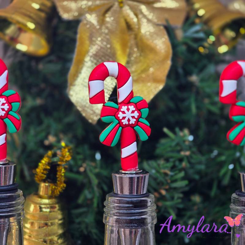Tapón de Botella - Bastón Navideño 3D