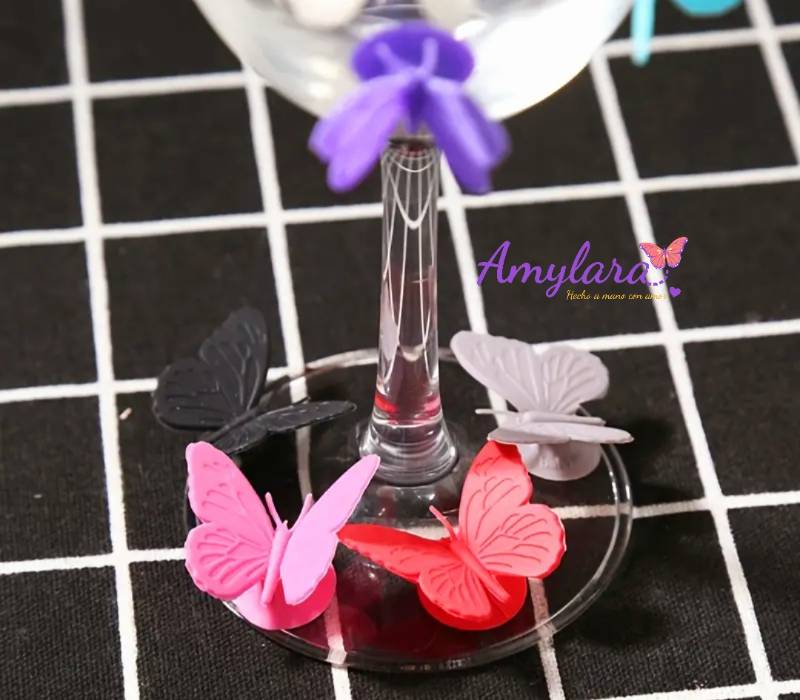 Marcador de Copas y Vasos - Mariposa 3D (x5)