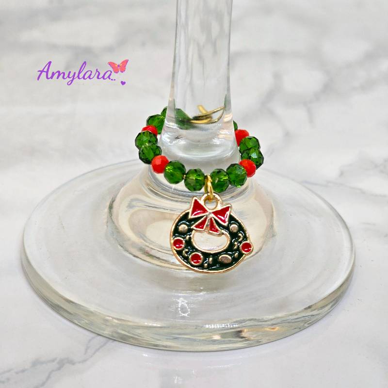 Charms de copas - Navidad dorada (Modelo F)