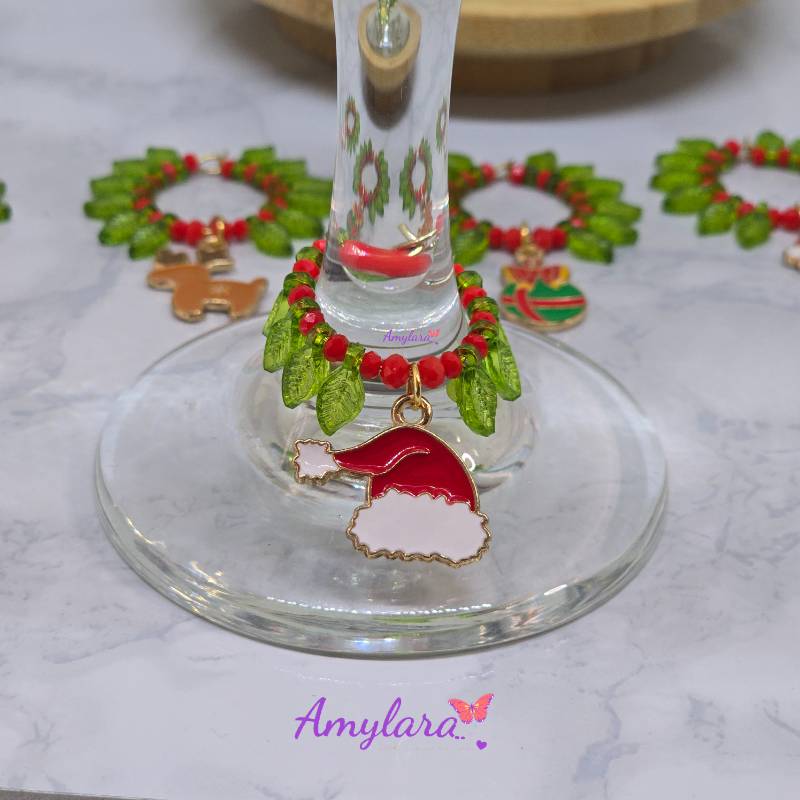 Charms de copas - Navidad dorada (Modelo D)