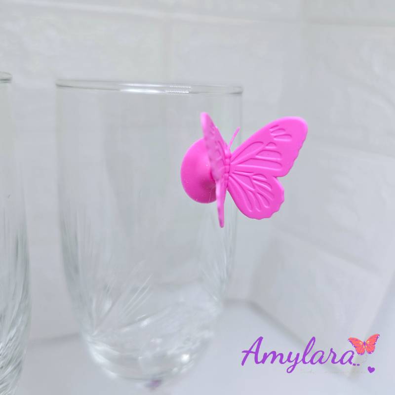 Marcador de Copas y Vasos - Mariposa 3D (x5)