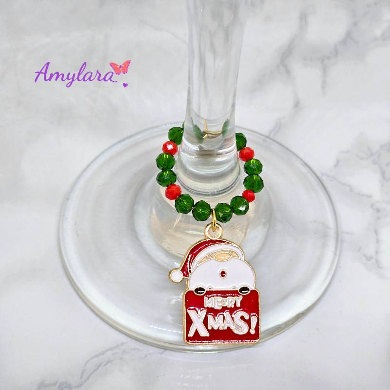 Charms de copas - Navidad dorada (Modelo F)