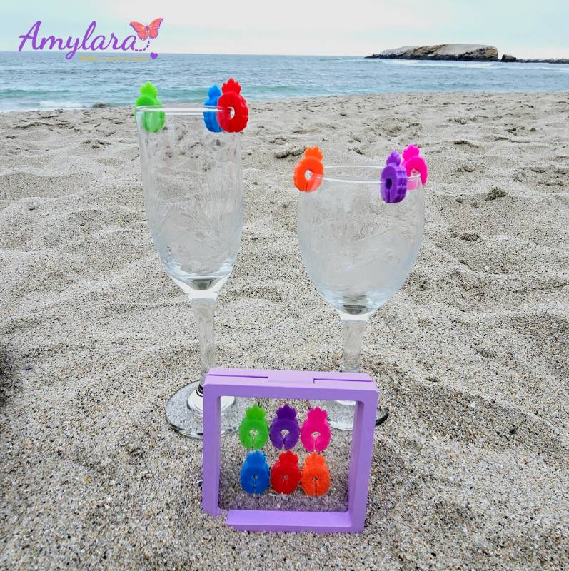 Marcador de Copas y Vasos - Piña 2D (x6)
